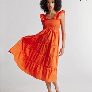 Quince 100% Organic Cotton Poplin Smocked Midi Dress